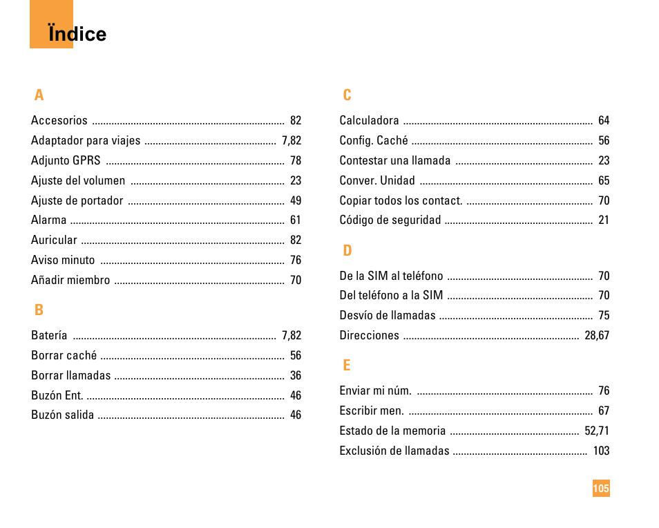 Ïndice | LG F9200 User Manual | Page 211 / 214