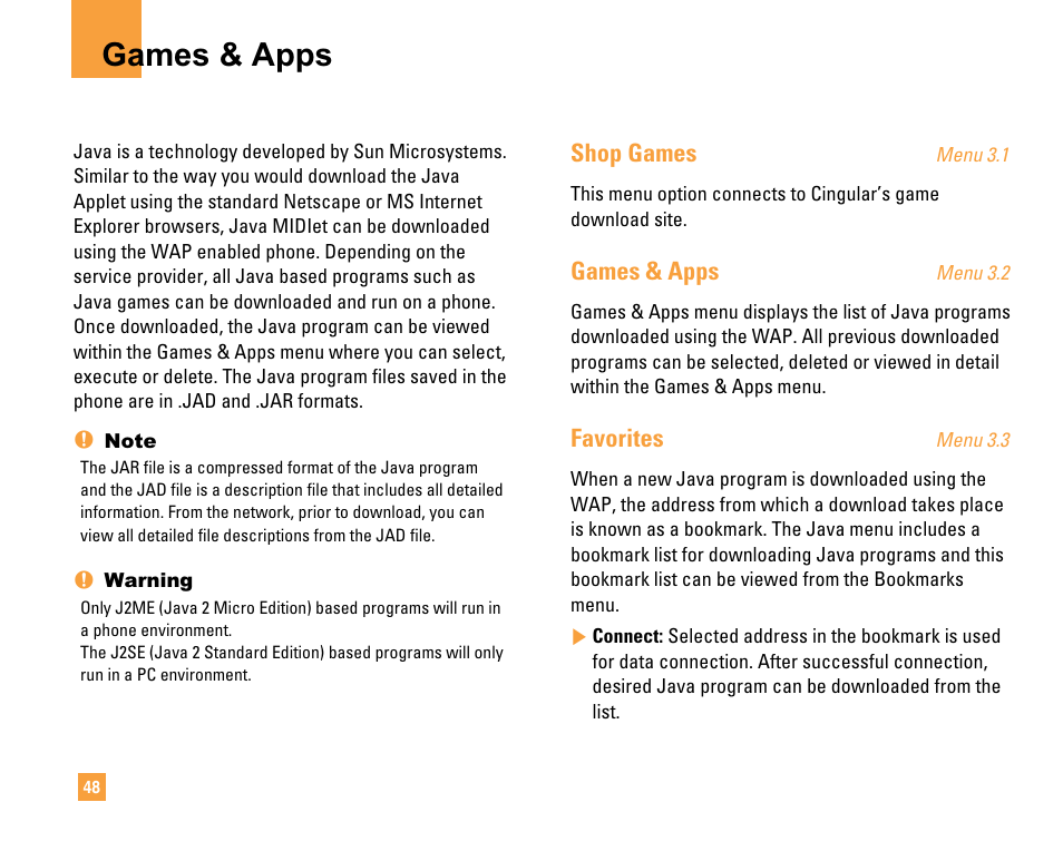 Games & apps, Shop games, Favorites | LG F9200 User Manual | Page 52 / 214