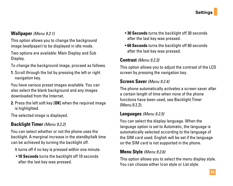 LG F9200 User Manual | Page 73 / 214