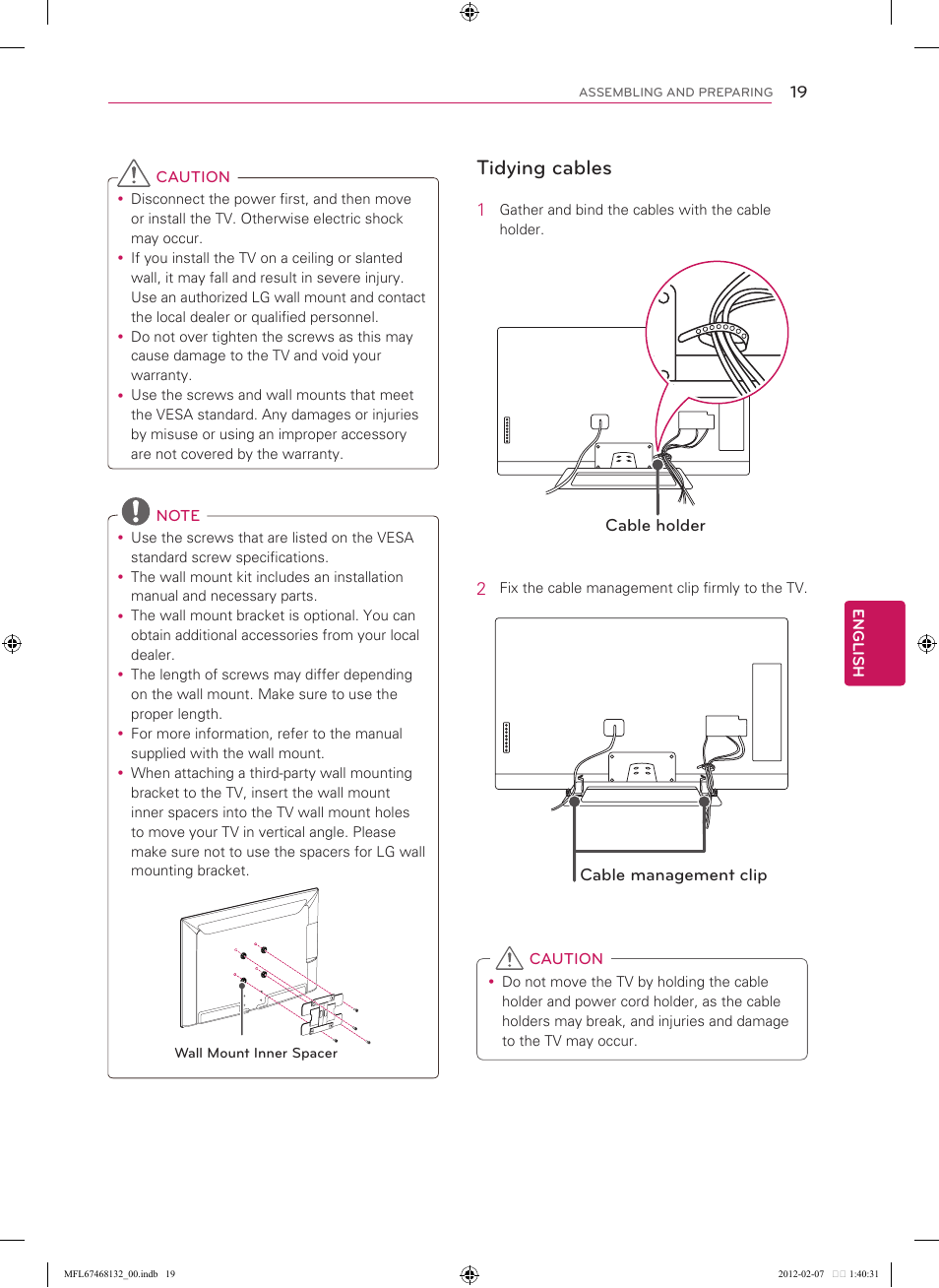 Tidying cables, See p.19) | LG 60LM7200 User Manual | Page 19 / 44