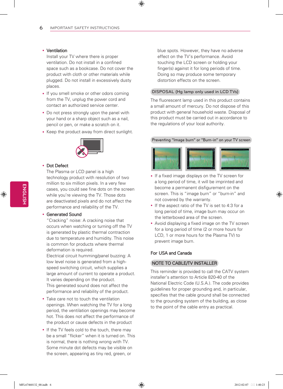 LG 60LM7200 User Manual | Page 6 / 44