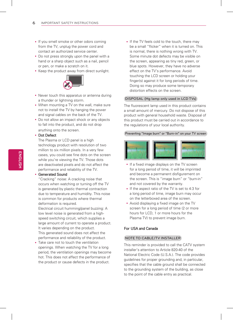 LG 42CQ610H User Manual | Page 6 / 20