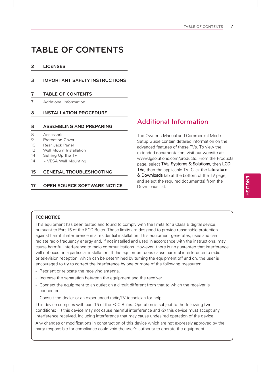 LG 42CQ610H User Manual | Page 7 / 20