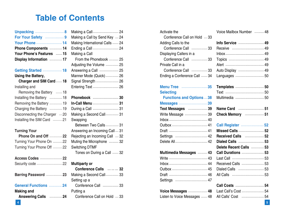 LG G4050 User Manual | Page 4 / 63