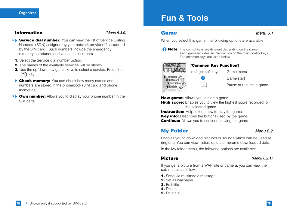 Fun & tools | LG G4050 User Manual | Page 41 / 63