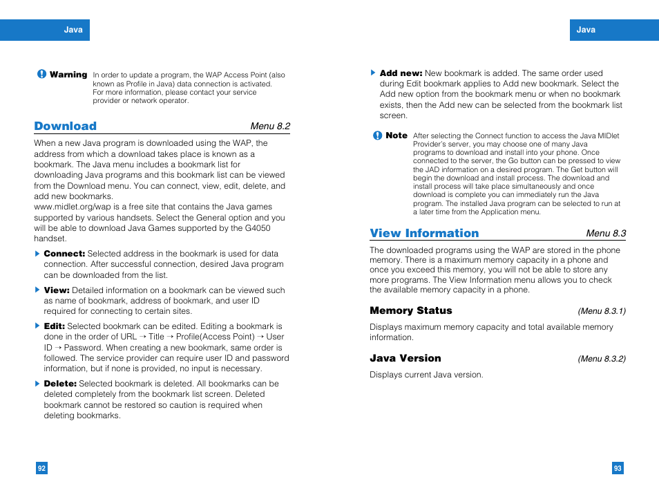 Download, View information | LG G4050 User Manual | Page 48 / 63