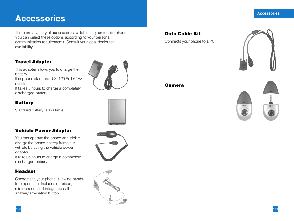 Accessories | LG G4050 User Manual | Page 52 / 63