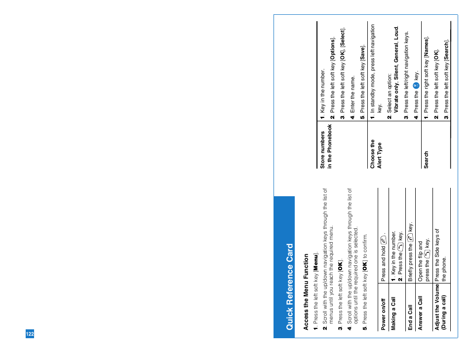 Quick reference card | LG G4050 User Manual | Page 63 / 63