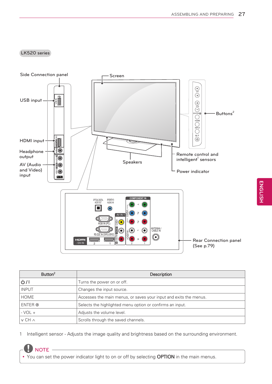 English, Lk520 series | LG 47LW5300 User Manual | Page 27 / 132