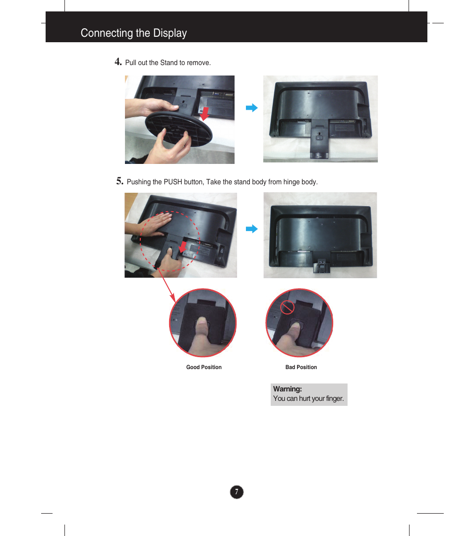 Connecting the display | LG E2211T-BN User Manual | Page 8 / 33