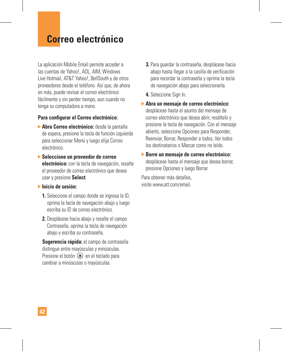 Correo electrónico | LG GT365GO User Manual | Page 146 / 202