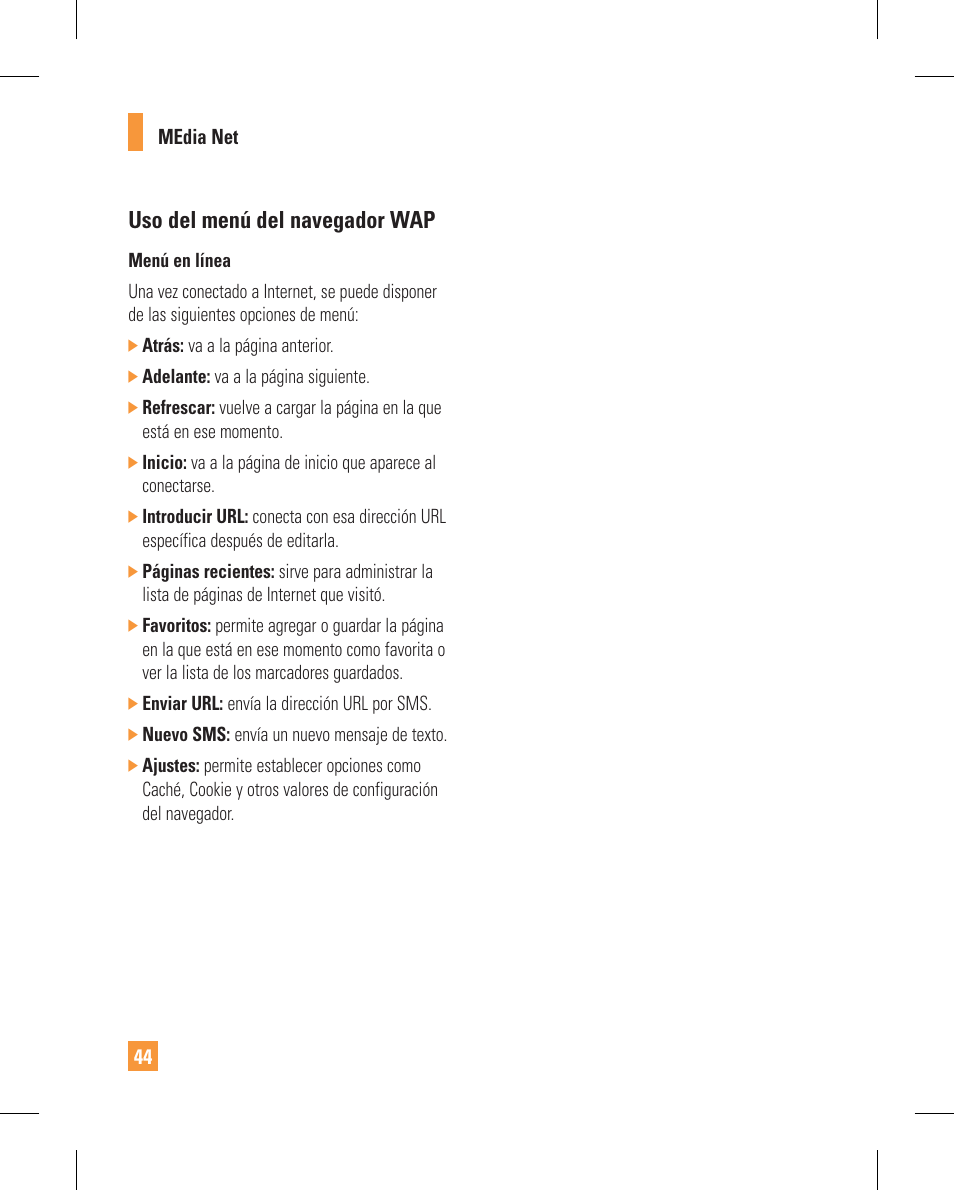Uso del menú del navegador wap | LG GT365GO User Manual | Page 148 / 202
