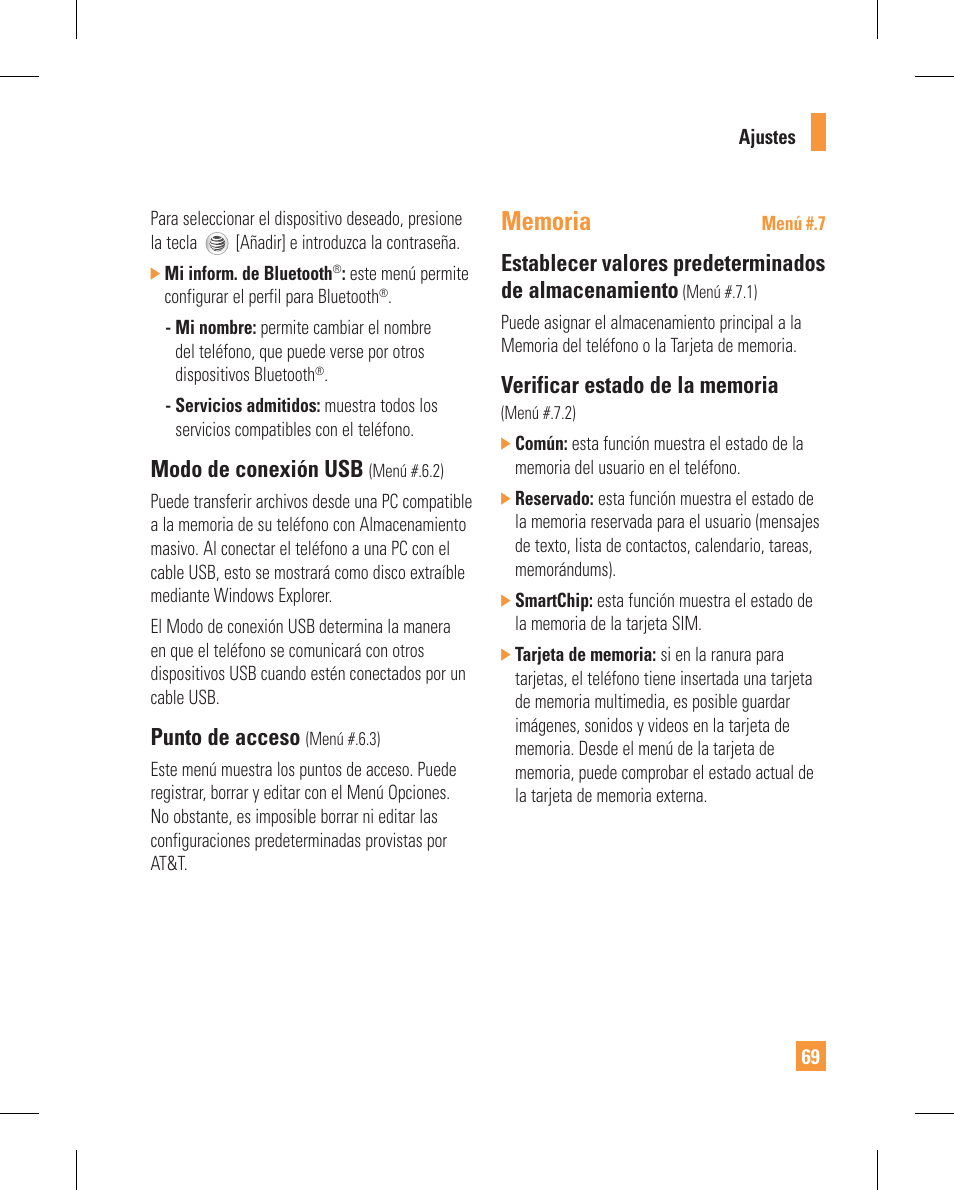 Modo de conexión usb, Punto de acceso | LG GT365GO User Manual | Page 173 / 202