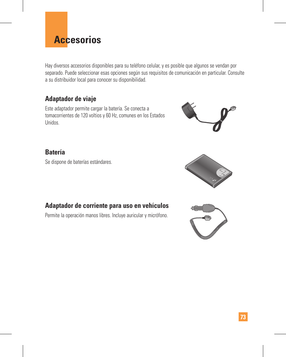 Accesorios | LG GT365GO User Manual | Page 177 / 202