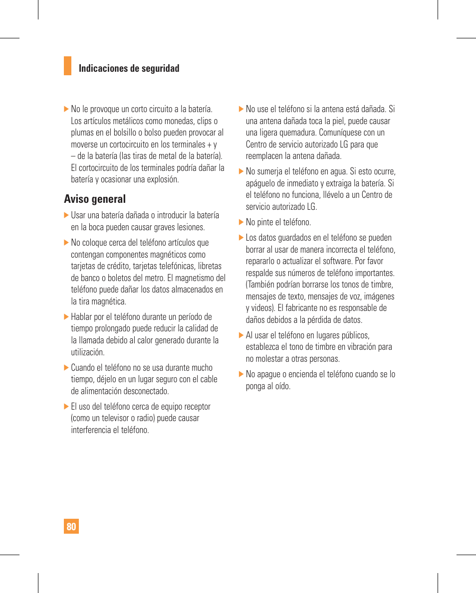 Aviso general | LG GT365GO User Manual | Page 184 / 202