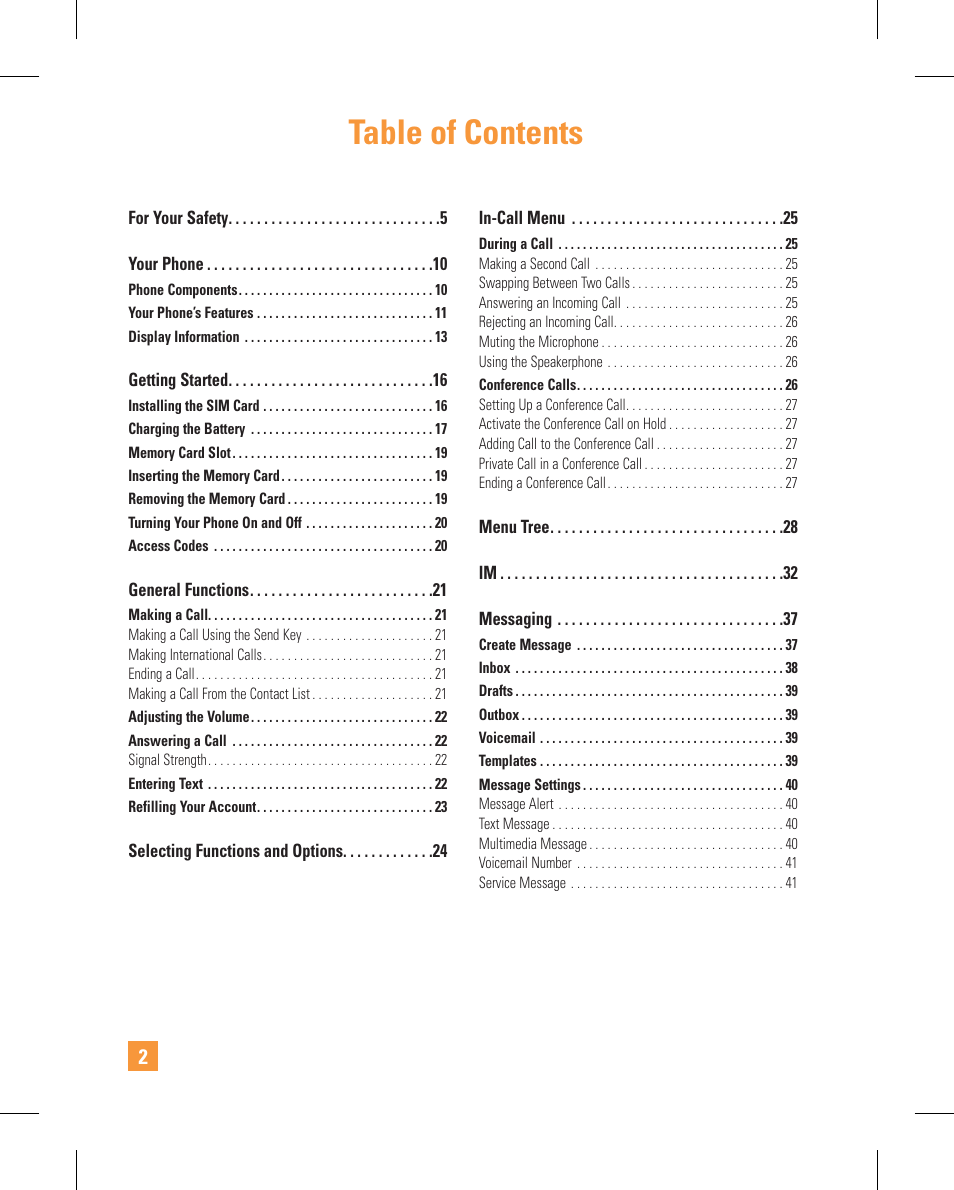 LG GT365GO User Manual | Page 6 / 202