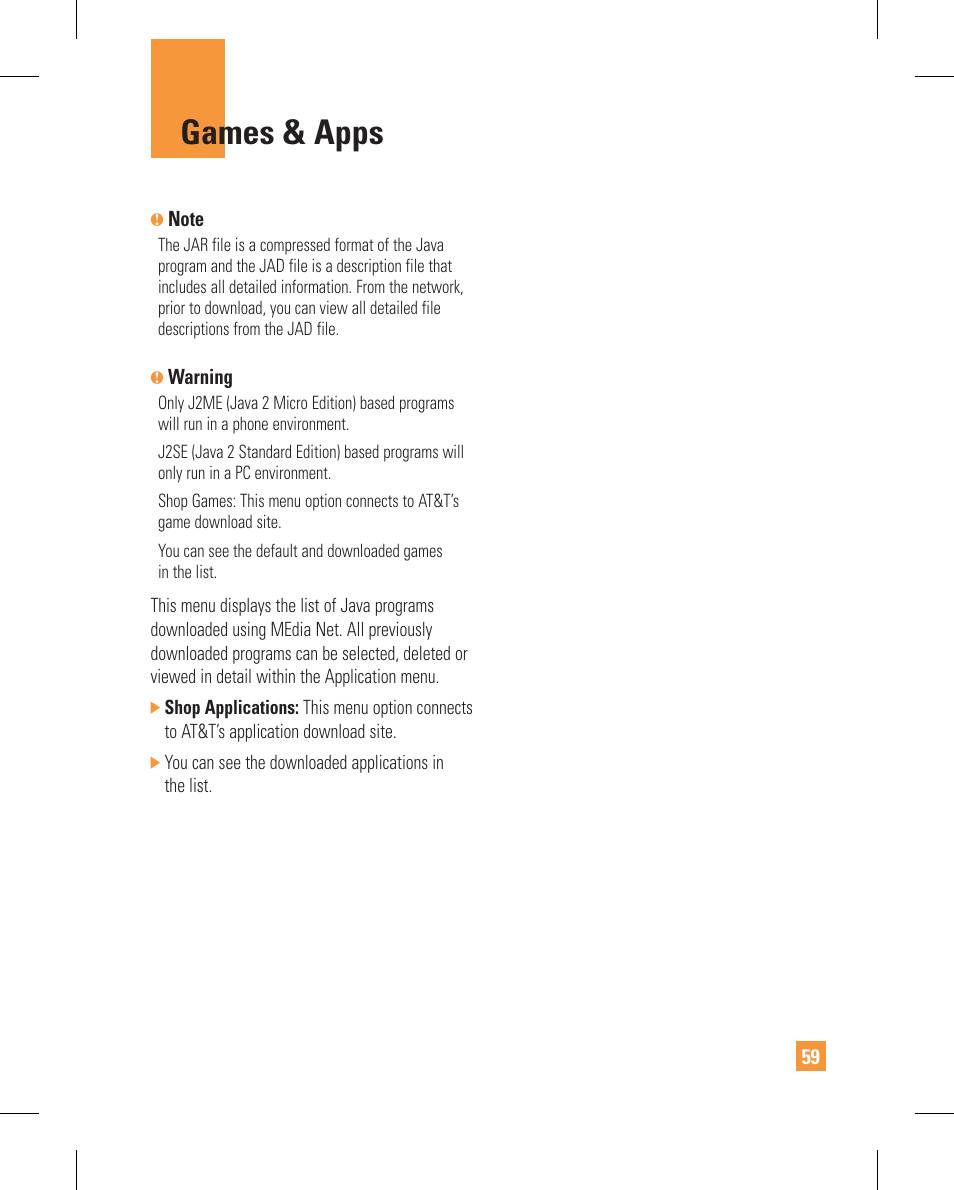Games & apps | LG GT365GO User Manual | Page 63 / 202