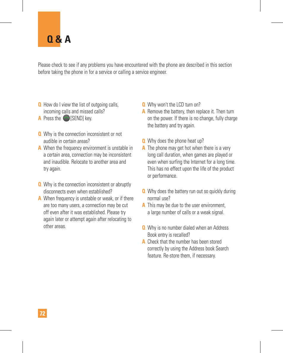 Q & a | LG GT365GO User Manual | Page 76 / 202