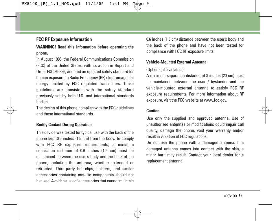 LG VX8100 User Manual | Page 10 / 102