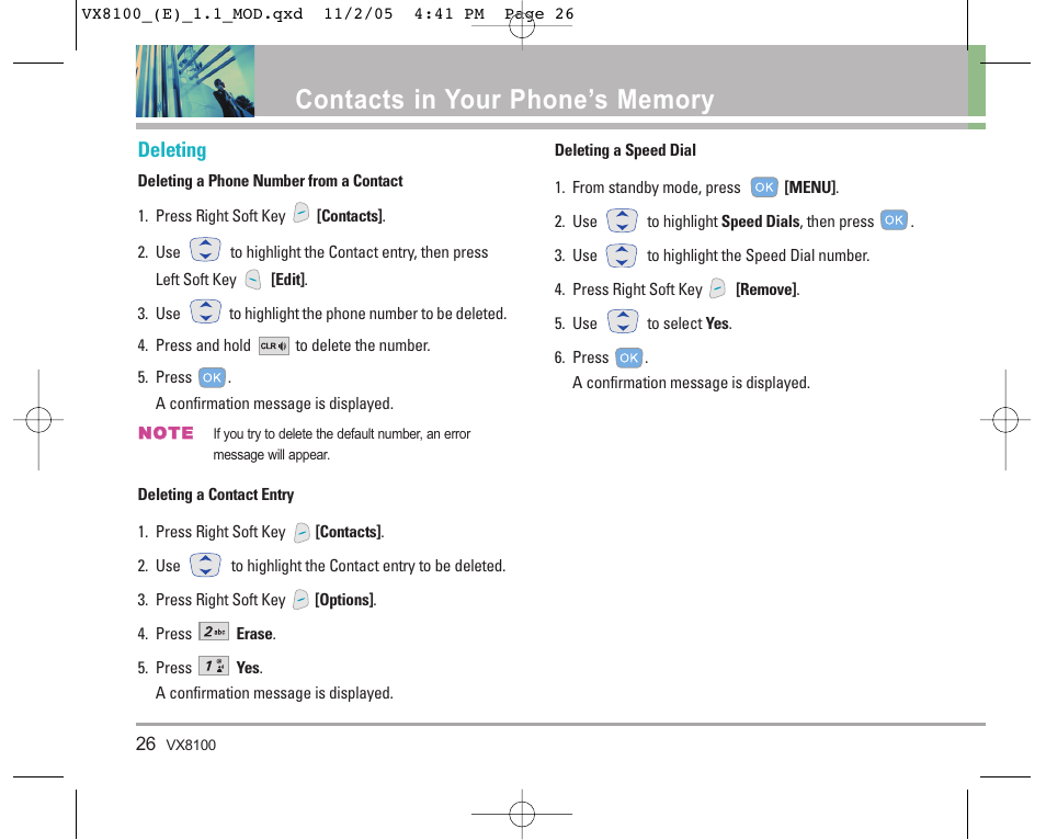 Deleting | LG VX8100 User Manual | Page 27 / 102