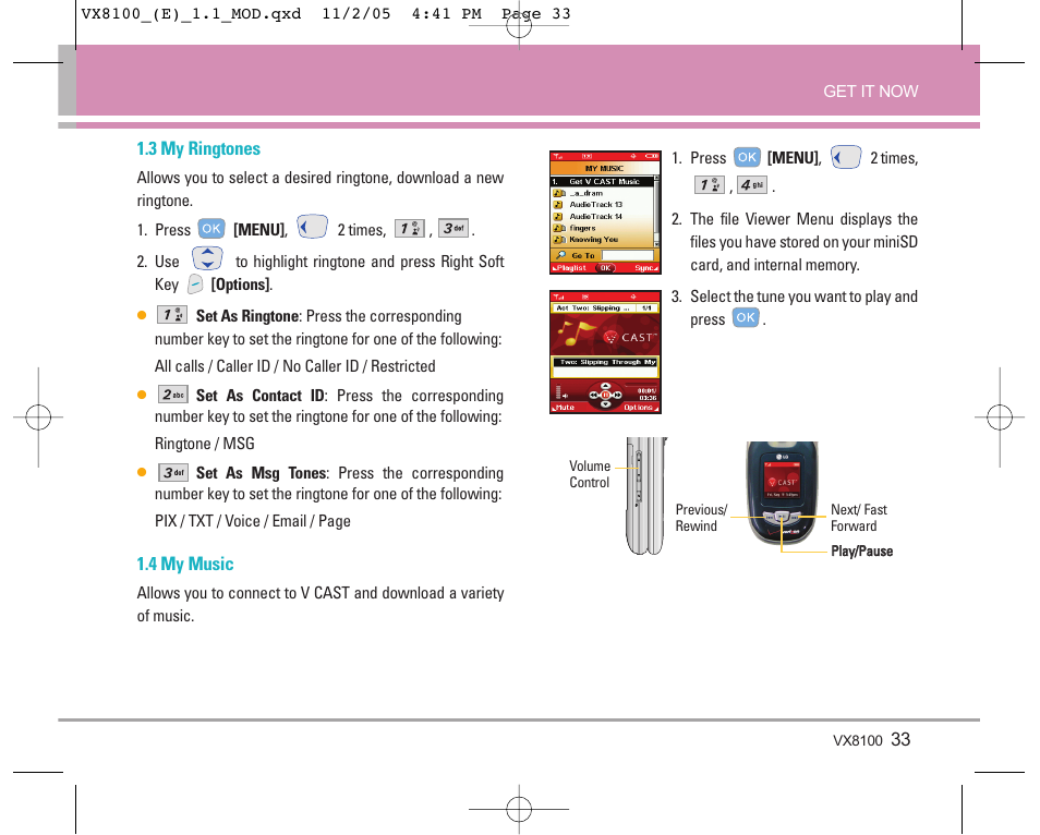 LG VX8100 User Manual | Page 34 / 102