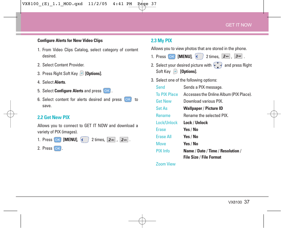 LG VX8100 User Manual | Page 38 / 102