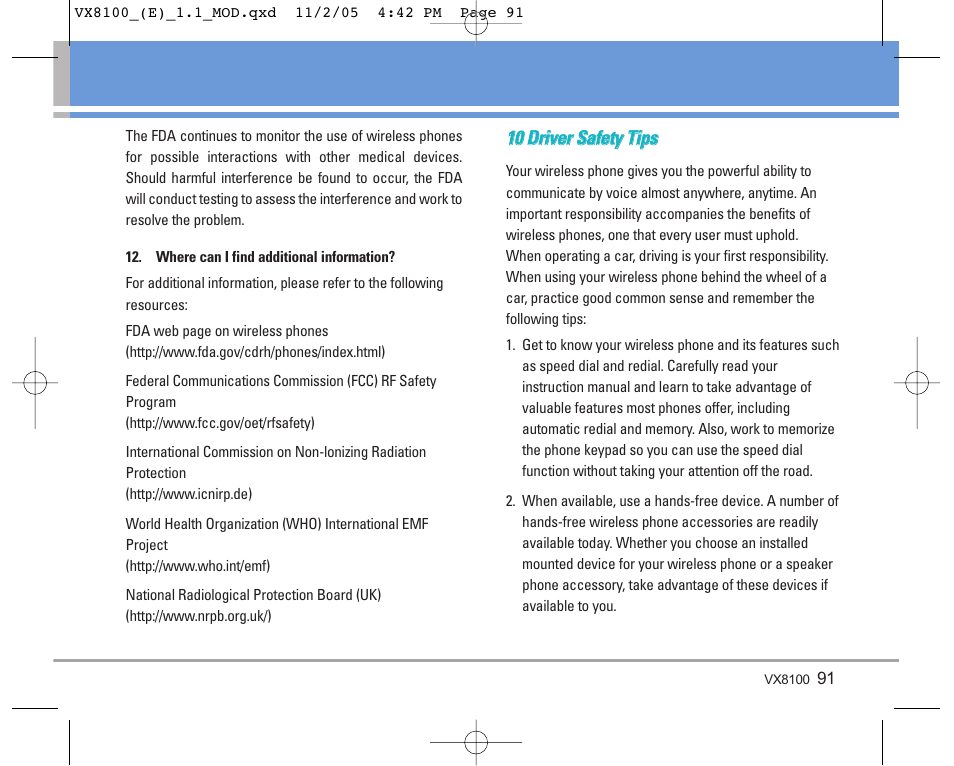 LG VX8100 User Manual | Page 92 / 102