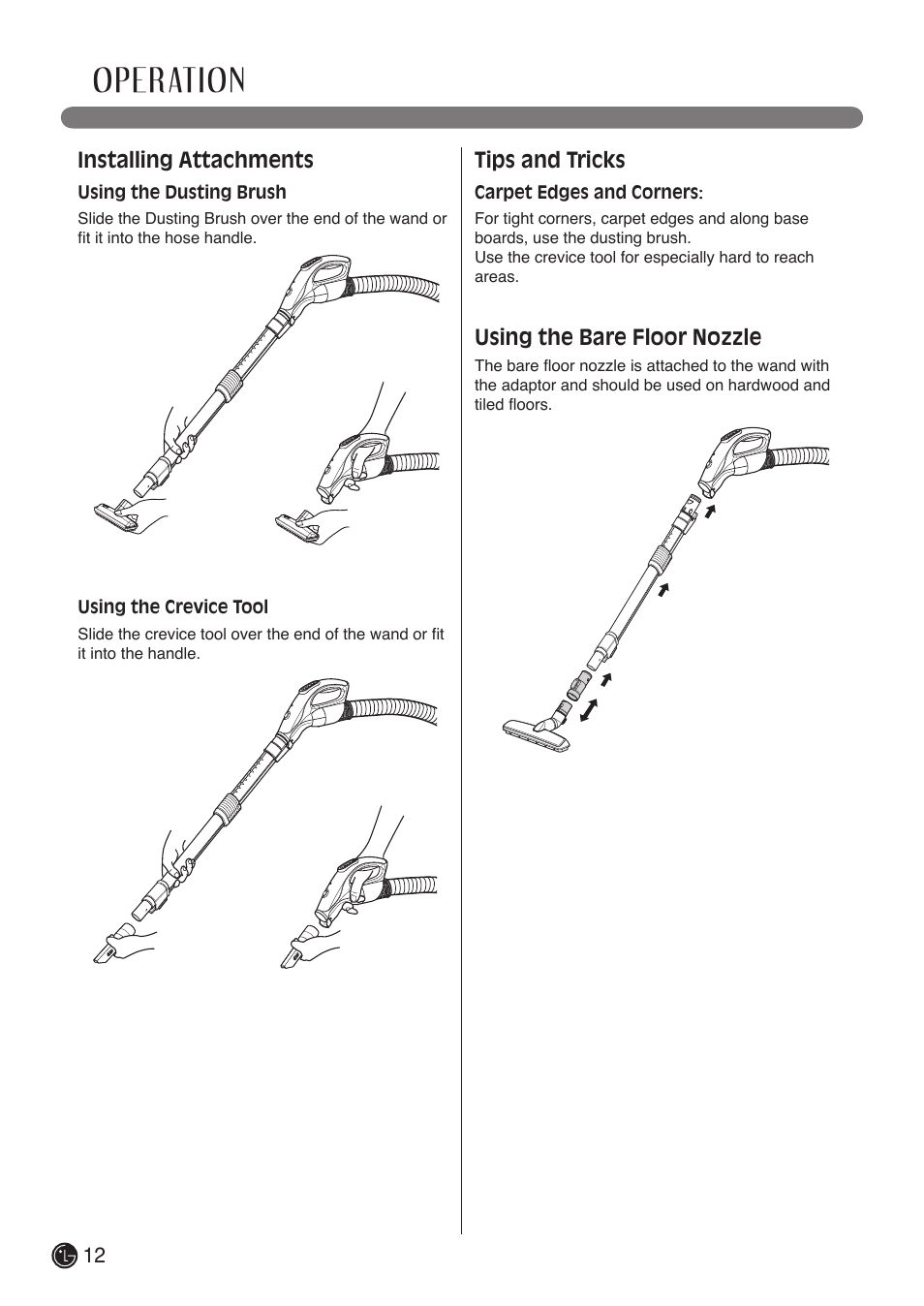 Operation | LG LCV900B User Manual | Page 12 / 67