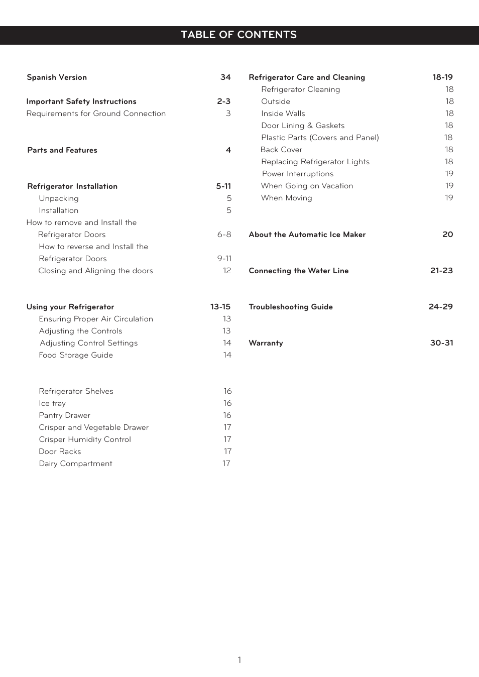 LG LTC20380ST User Manual | Page 2 / 35