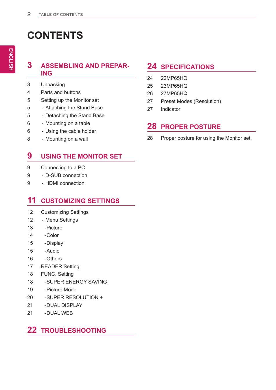 LG 27MP65HQ-P User Manual | Page 2 / 29