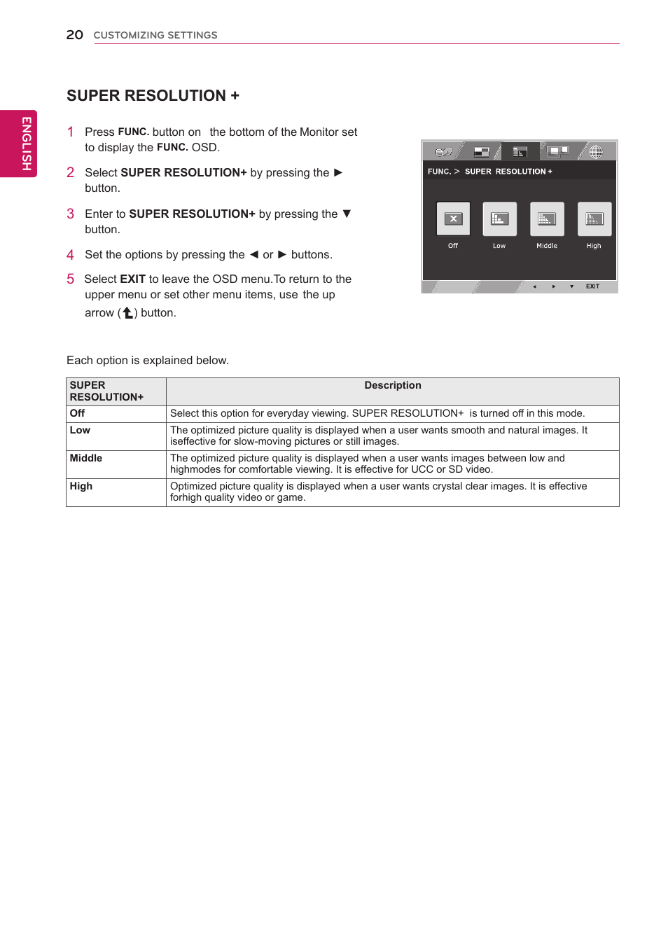 Super resolution | LG 27MP65HQ-P User Manual | Page 20 / 29