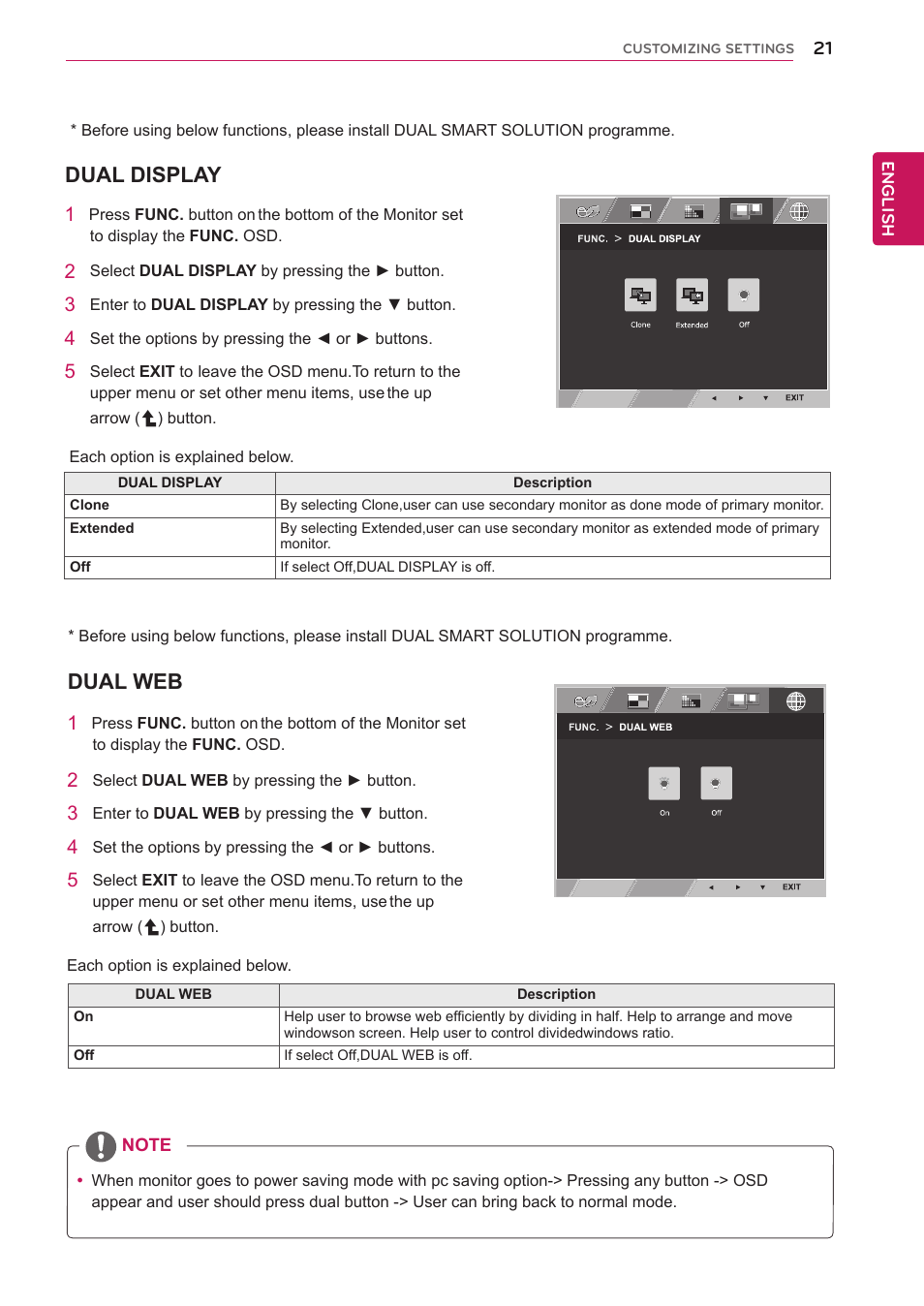 Dual display, Dual web | LG 27MP65HQ-P User Manual | Page 21 / 29