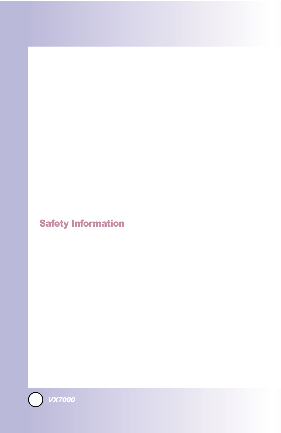 Safety, Safety information | LG LGVX7000 User Manual | Page 103 / 124