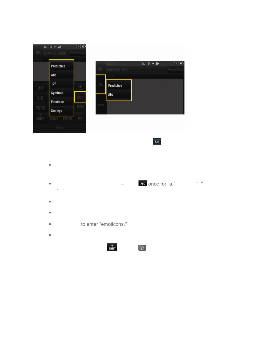 Predictive text input | LG LGLN272S User Manual | Page 25 / 112