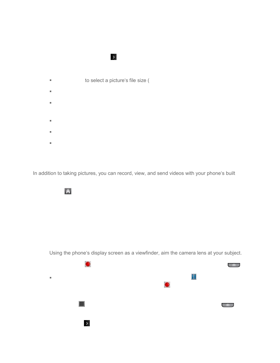 Camera settings, Record videos | LG LGLN272S User Manual | Page 69 / 112