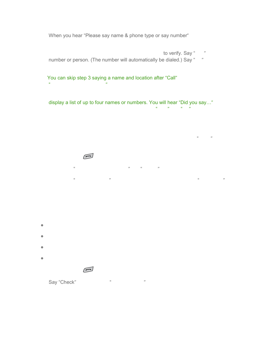 Open menus with, Check phone status using asr | LG LGLN272S User Manual | Page 86 / 112