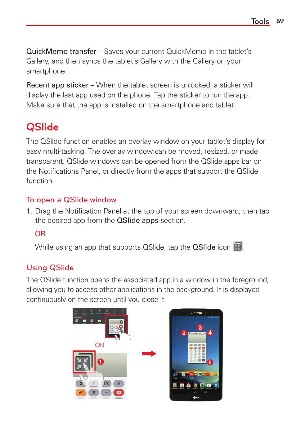 Qslide | LG LGVK810 User Manual | Page 71 / 142