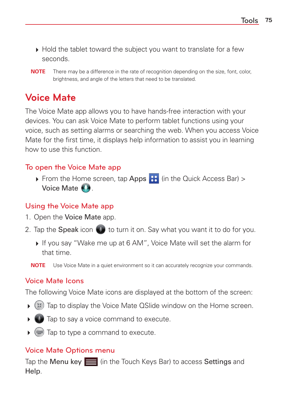 Voice mate | LG LGVK810 User Manual | Page 77 / 142