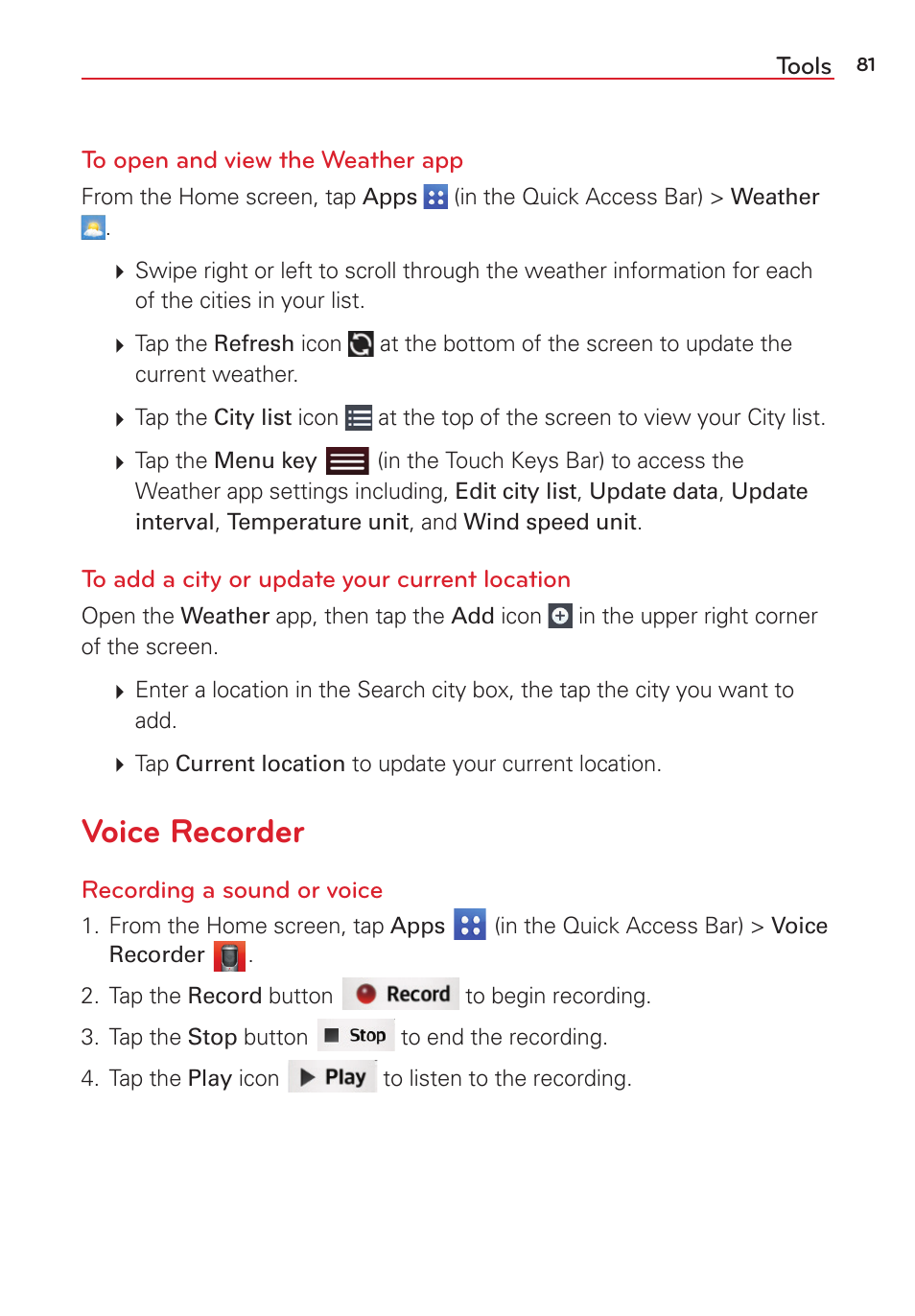 Voice recorder | LG LGVK810 User Manual | Page 83 / 142