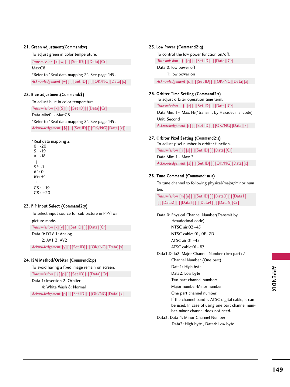 Appendix | LG 60PB4D User Manual | Page 150 / 152