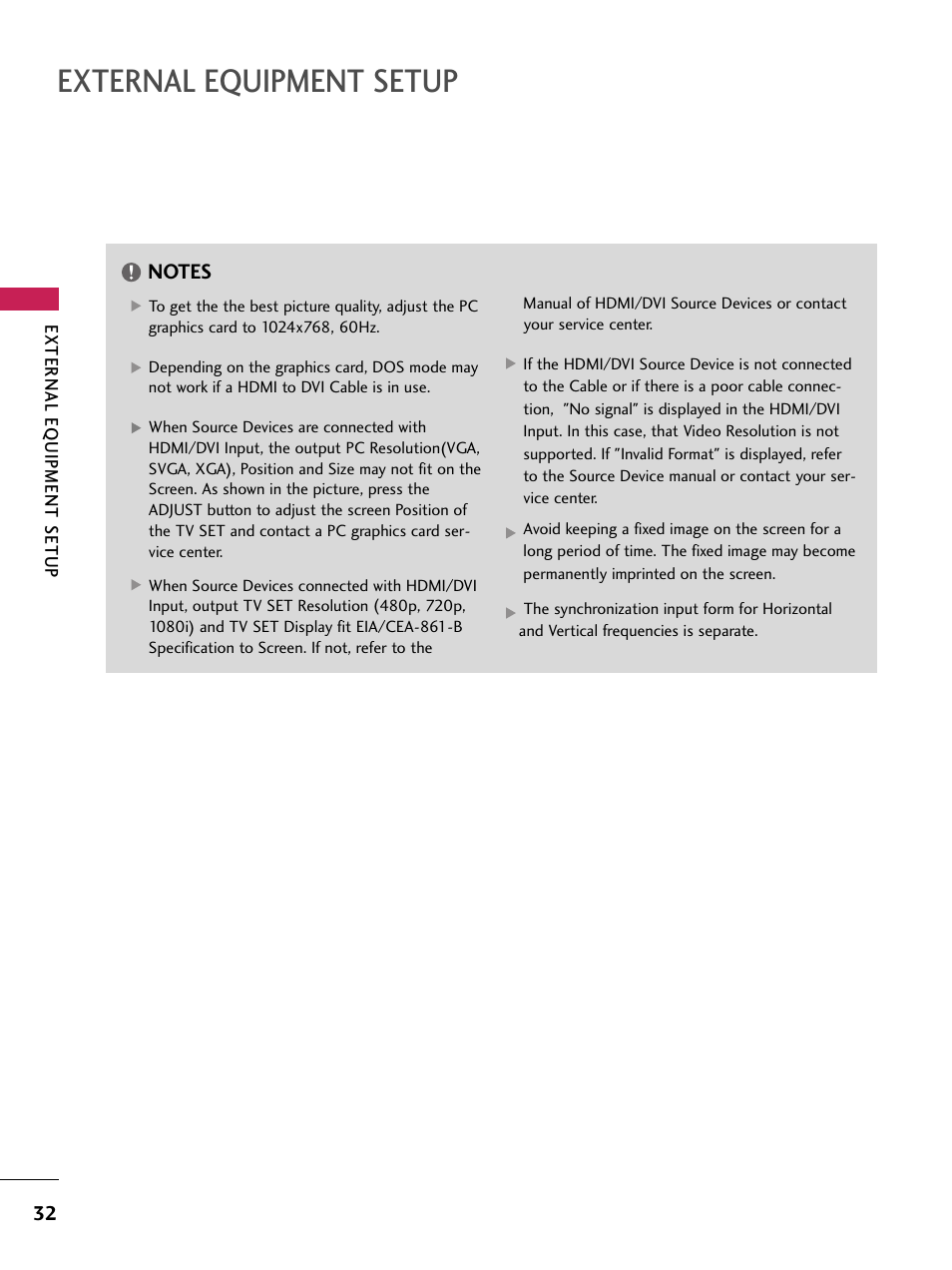 External equipment setup | LG 60PB4D User Manual | Page 33 / 152