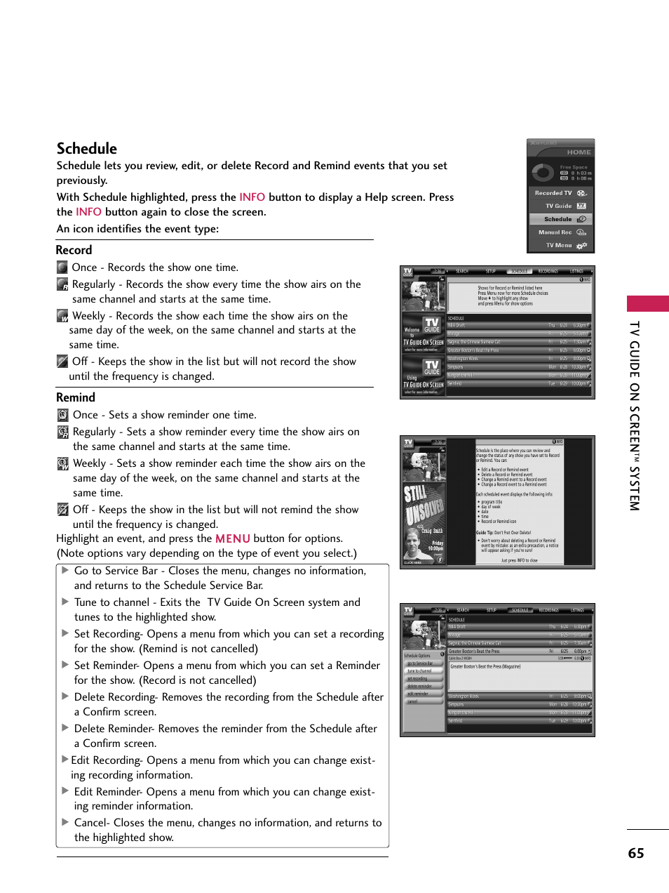 Schedule | LG 60PB4D User Manual | Page 66 / 152