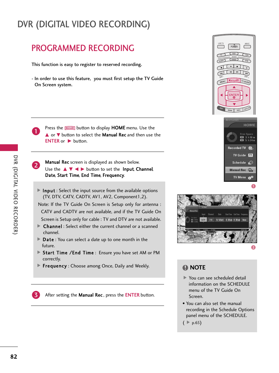 Programmed recording, Dvr (digital video recording) | LG 60PB4D User Manual | Page 83 / 152