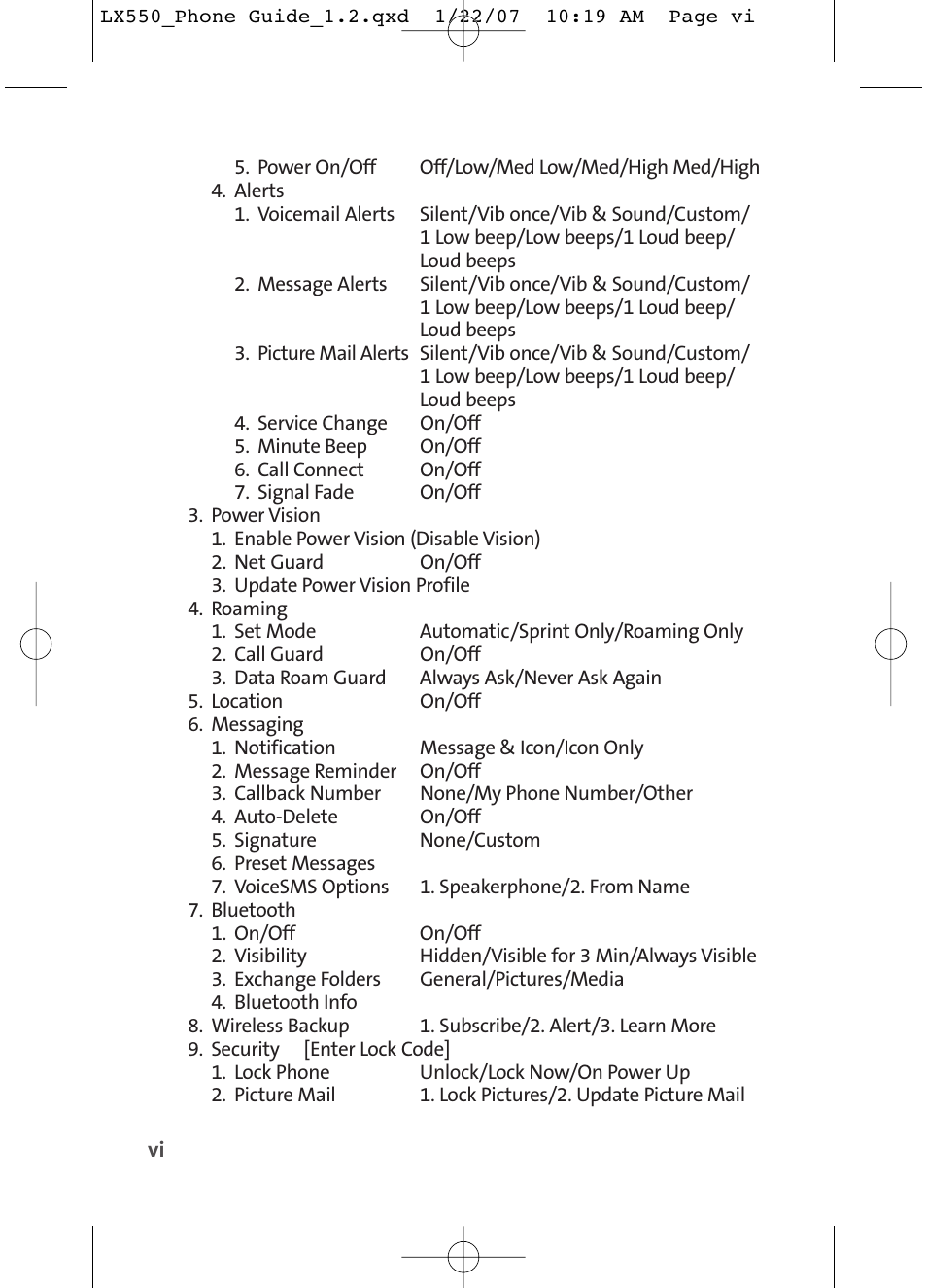 LG LX550 User Manual | Page 12 / 194