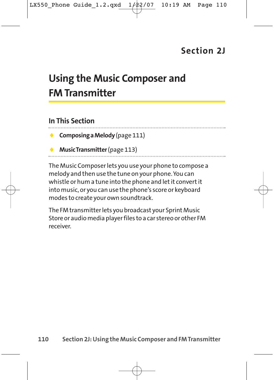Using the music composer and fm transmitter | LG LX550 User Manual | Page 124 / 194