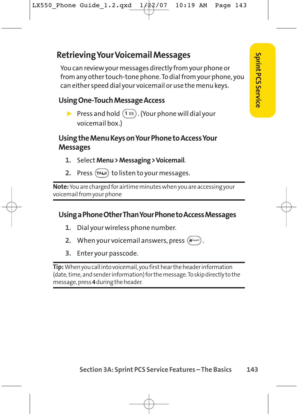 Retrievingyour voicemail messages | LG LX550 User Manual | Page 157 / 194