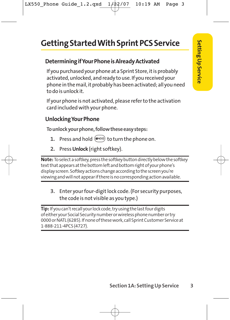 Getting started with sprint pcs service | LG LX550 User Manual | Page 17 / 194