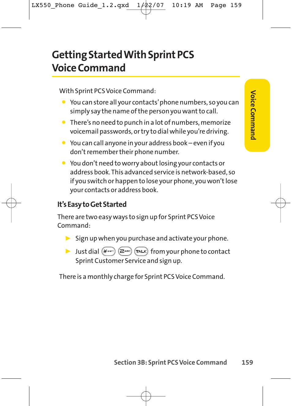 Getting started with sprint pcs voice command, It’s easy to get started | LG LX550 User Manual | Page 173 / 194