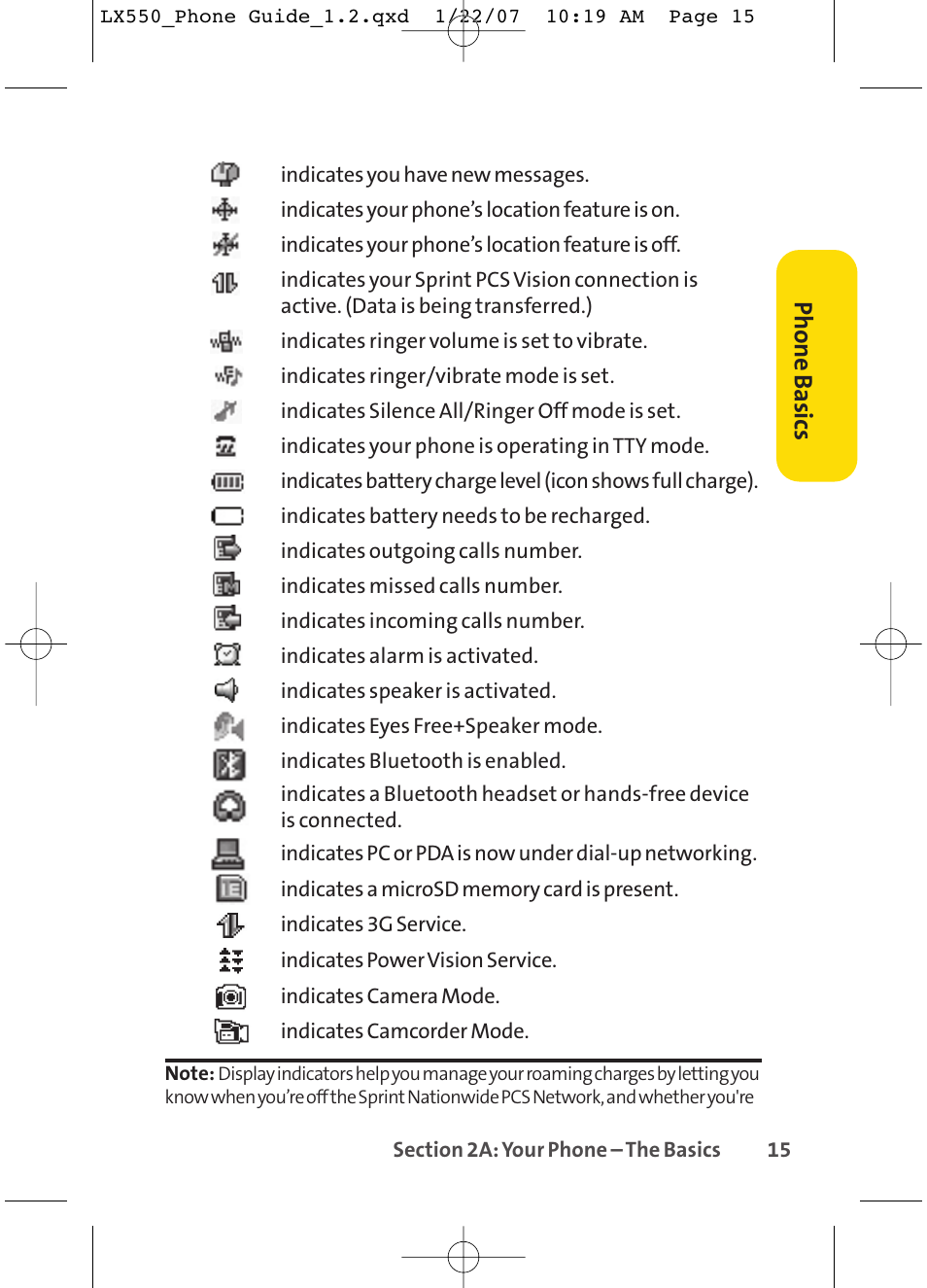 Phone basics | LG LX550 User Manual | Page 29 / 194