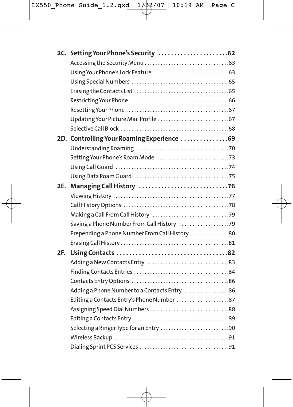 LG LX550 User Manual | Page 3 / 194